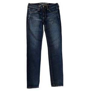 American Eagle Womens Jeans Size 12 Long Blue High Rise Next Level Strech Mom